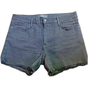 Just Black Denim USA Women's Frayed Hem Shorts size 32 relaxed distressed casual